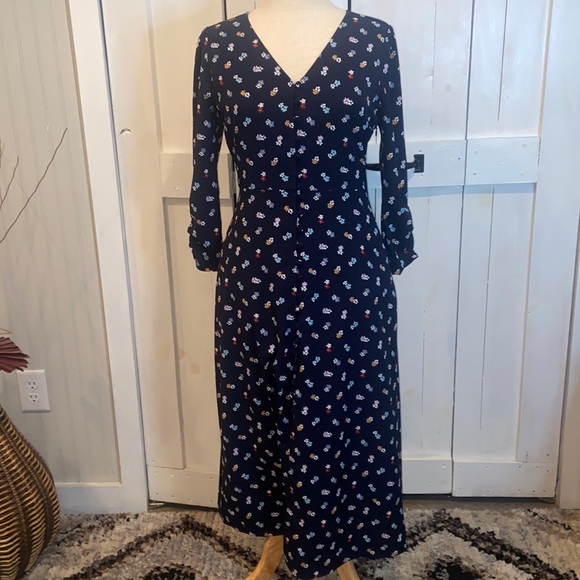 GAP Dresses & Skirts - Gap Navy Floral Button Front Maxi Dress